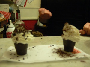 Shots in chocolate glasses!